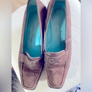Brown suede Ferragamo work shoes, size 7.5